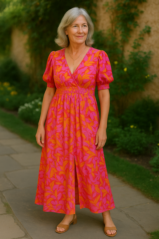 Lunetta | Red-Pink Maxi Dress
