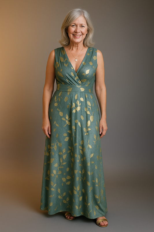 Iselina | Flowing Sequin V-Neck Dress