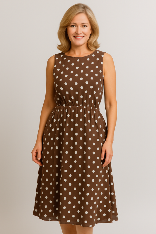 Thalia | Boho Midi Dress with Dots