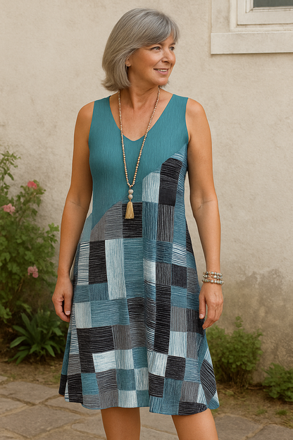 Kirella | Contrast V-Neck Dress