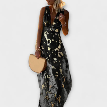Iselina | Flowing Sequin V-Neck Dress