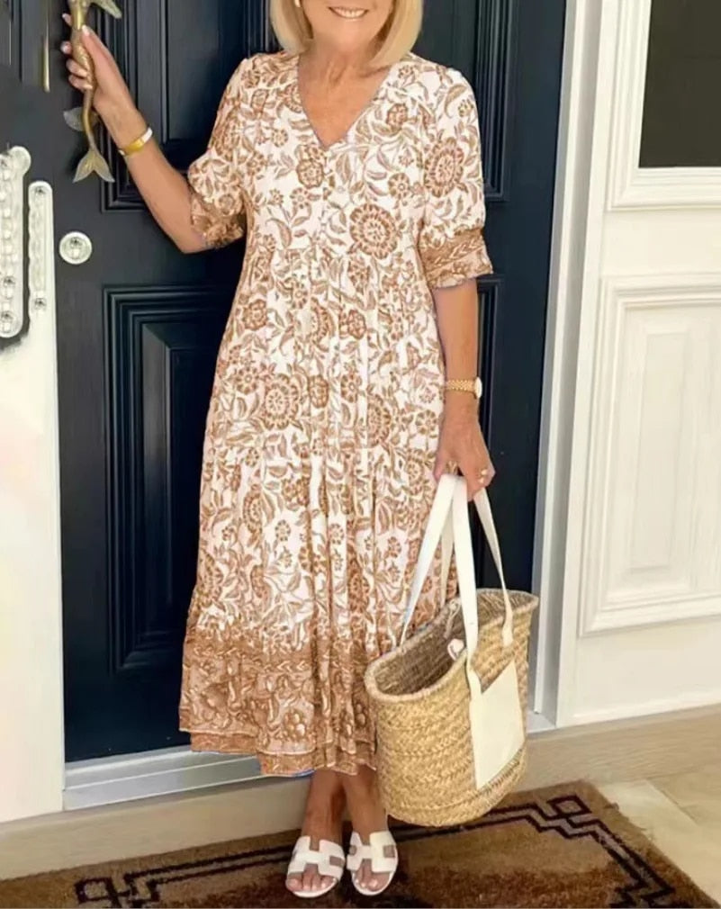Alisette | V-Neck Floral Dress