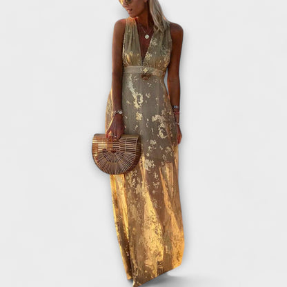 Iselina | Flowing Sequin V-Neck Dress