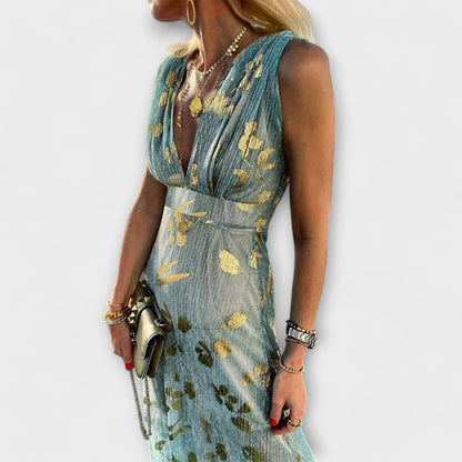 Iselina | Flowing Sequin V-Neck Dress