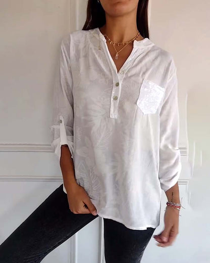 Tayana | Sequin Leaf Patchwork Top