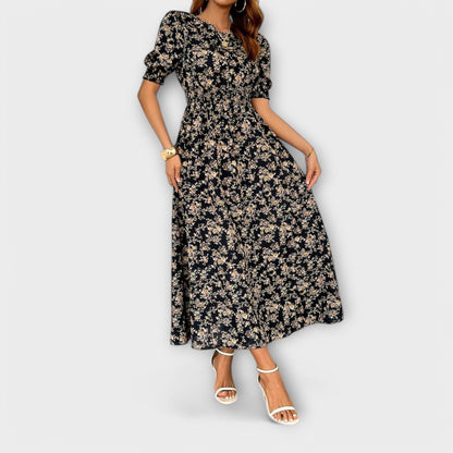 Liora | Floral Round-Neck Dress