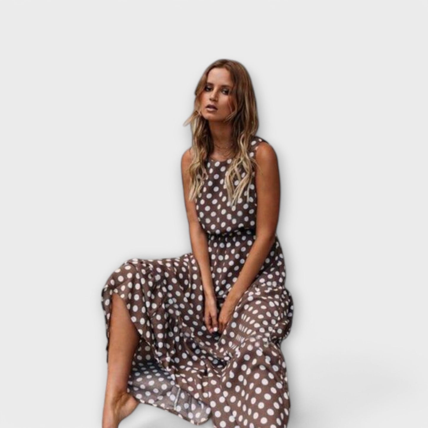 Thalia | Boho Midi Dress with Dots
