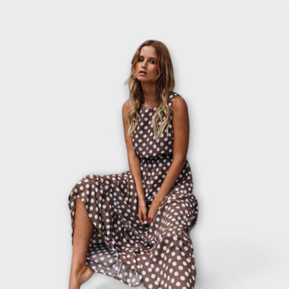 Thalia | Boho Midi Dress with Dots