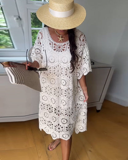 Iselina | Eyelet Half-Sleeve Dress