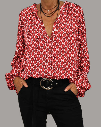 Elara | Casual V-Neck Blouse