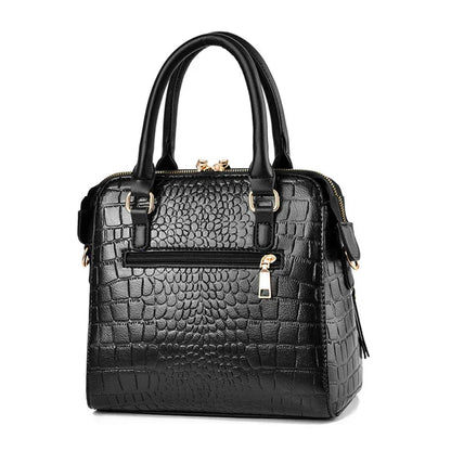 Elara | Crocodile Embossed Leather Bag