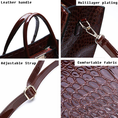 New York | Crocodile Print Leather Handbag