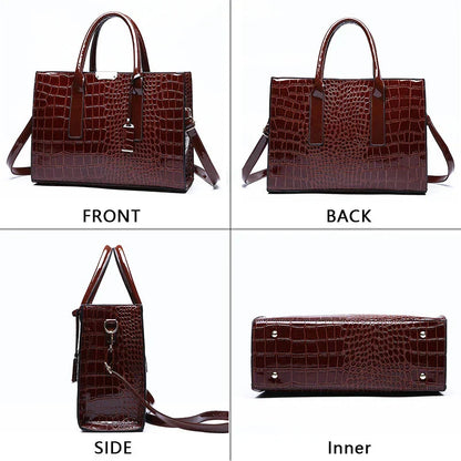 New York | Crocodile Print Leather Handbag