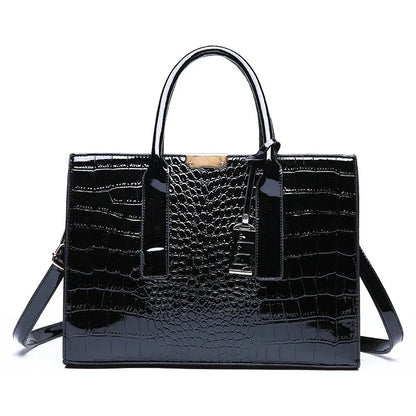 New York | Crocodile Print Leather Handbag