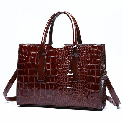 New York | Crocodile Print Leather Handbag