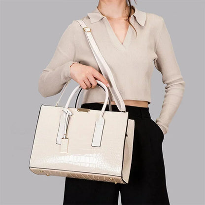 New York | Crocodile Print Leather Handbag